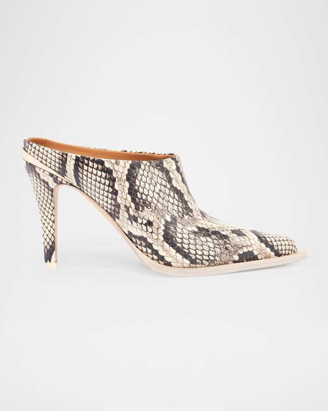 Kelley Python-Embossed Western Mule Pumps